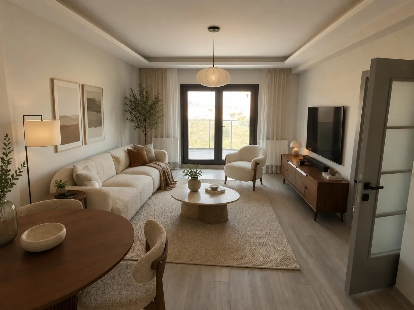 2+1 salon tasarım görselleştirmesi